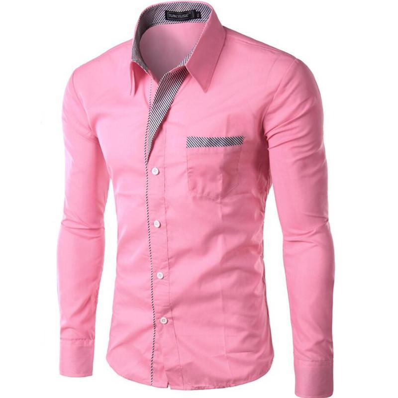 2022 Hot Sale New Fashion Camisa Masculina Long Sleeve Shirt Men Slim fit